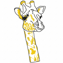 Giraffe Embroidery Design 4
